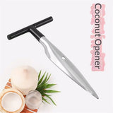 4 qty - Coconut Opener Tool for Fresh GREEN Young Fruit Black Handle Easy Grip,Safe and Convenient Coco Drill Punch Tool