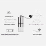 Manual Coffee Grinder Stainless Steel Burr Grinder External Adjustable Setting Vintage Hand Coffee Grinder Portable Hand Crank Conical Coffee Bean Grinder Mill for Home,Camping