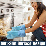 BPA-Free Soft Silicone 4 Piece Oven Mitts & Pot Holders Set - Ultra Heat Resistant Oven Mitts - Long Slip Resistant Pot Holders, Flexible Oven Gloves