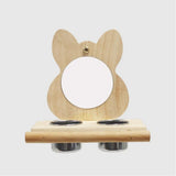 Bird Perch Platform Toy with Mirror, Standing Rack & Bowl - Wooden Play & Exercise Gym Stand, Cage Accessory for Cockatoos, Lovebirds, Budgies, Parrotlets & Canaries