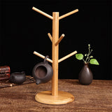 Mug Holder Tree, Coffee Cup Holder with 6 Hooks, Hanger Coffee Bar Organizer Display Stand for Kitchen Counter Dinnerware Storage(Nature)