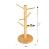 Mug Holder Tree, Coffee Cup Holder with 6 Hooks, Hanger Coffee Bar Organizer Display Stand for Kitchen Counter Dinnerware Storage(Nature)