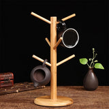 Mug Holder Tree, Coffee Cup Holder with 6 Hooks, Hanger Coffee Bar Organizer Display Stand for Kitchen Counter Dinnerware Storage(Nature)