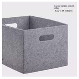 Large Felt Storage Basket with Handles, Open Bin for Shelves, Books, Toys, Laundry & Home Organization (Gray)