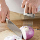 2 pack Onion Holder for Slicing, Stainless Steel Onion Slicing Rack, Lemon Slicer Vegetable Cutter, Home Kitchen Tools, Fruit, Lemon Slice Aids In Australia - Darrahopens