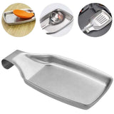 Stainless Steel Spoon Rest Set of 2 for Kitchen Stove Top, Large Cooking Utensil Spatula Ladle Holder with Square Bottom, Accessories for Kitchen Countertop, Heavy Duty, Dishwasher Safe
