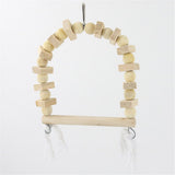 2 pack Wooden Bird Swing for Cockatiels Parrot Perch Hanging Toys Parakeets Birdcage Stands Cage Playground Play Gyms Accessories Bead Bell Climbing Toy for Lovebirds