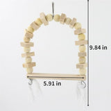 2 pack Wooden Bird Swing for Cockatiels Parrot Perch Hanging Toys Parakeets Birdcage Stands Cage Playground Play Gyms Accessories Bead Bell Climbing Toy for Lovebirds