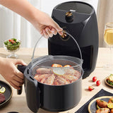 Air Fryer Basket, Air Fryer Replacement Accessory Mesh Basket with Handle, Round Stainles Steel Steamer Basket for Air Fryer, Instant Pot, Oven, Steamer Basket, Household Frying Food Basket