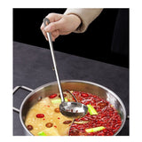 Stainless Steel Finish Olive Spoon, Long Handle Stainless Steel Serving Spoon with Hook Hot Pot  (9.25" L)