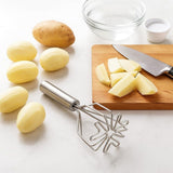 Kitchen 2-In-1 Mix Potato Masher, Stainless Steel, For Potatoes, Vegetables, Fruits, Guacamole, Baby Food, And Eggs