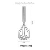Kitchen 2-In-1 Mix Potato Masher, Stainless Steel, For Potatoes, Vegetables, Fruits, Guacamole, Baby Food, And Eggs