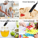2 pack Skinny Silicone Jar Spatula: Heat-Resistant Food-Grade 9.6in Long Narrow Sourdough Stirring Stick, Seamless Flexible Peanut Butter Spreader for Scraping Icing Bread Cream, Jam (Black) In Australia - Darrahopens
