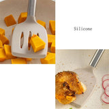 Pack of 2 Silicone Solid Turner, Non Stick Slotted Kitchen Spatulas, High Heat Resistant BPA Free Cooking Utensils, Ideal Cookware for Fish, Eggs, Pancakes(Stainless Steel Khaki)