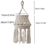 Drum Tassel Lamp shade Replacement for Table Lamps, Floor Lamps and Pendant Lights - Handcrafted Tassel (White,Only lampshade)