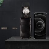 PU Leather Watch Pouches Portable Single Watch Travel Case Travel Bag For Travelling Business Trip (Black,only bag) In Australia - Darrahopens
