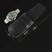PU Leather Watch Pouches Portable Single Watch Travel Case Travel Bag For Travelling Business Trip (Black,only bag) In Australia - Darrahopens