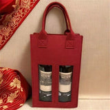 (2-Pack) Reusable 2-Bottle Wine & Champagne Gift Bag Set - Burlap with Window & Handle, 2-Compartment Design for Travel, Weddings, Parties（only bags）