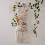 2 Tier Hanging Basket, Hanging Basket for Fruit and Vegetable Storage, Cotton Rope Woven Baskets for Kitchen, Decorative Boho Decor Hanging Plant Holder In Australia - Darrahopens