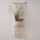 2 Tier Hanging Basket, Hanging Basket for Fruit and Vegetable Storage, Cotton Rope Woven Baskets for Kitchen, Decorative Boho Decor Hanging Plant Holder