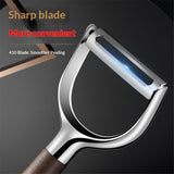 Stainless Steel Potato Peelers with Ultra Sharp Blades, Heavy-Duty Fruit Peeler with Comfort Real Wood Handle, 10X Durable Vegetable Peeler, No Rust