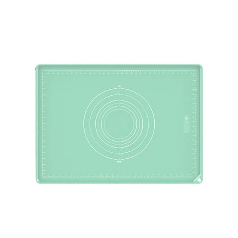 Silicone Pastry Mat: 15.7"x23.6" Food-Grade Non-Stick Dough Rolling Baking Sheet, Non Slip for Kneading, Making Pizza, Fondant, Pie Crust with Clear Measurement and Raised Edges (avocado green)