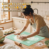 Silicone Pastry Mat: 15.7"x23.6" Food-Grade Non-Stick Dough Rolling Baking Sheet, Non Slip for Kneading, Making Pizza, Fondant, Pie Crust with Clear Measurement and Raised Edges (avocado green)