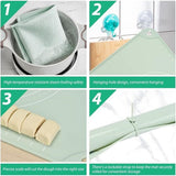 Silicone Pastry Mat: 15.7"x23.6" Food-Grade Non-Stick Dough Rolling Baking Sheet, Non Slip for Kneading, Making Pizza, Fondant, Pie Crust with Clear Measurement and Raised Edges (avocado green)