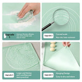 Silicone Pastry Mat: 15.7"x23.6" Food-Grade Non-Stick Dough Rolling Baking Sheet, Non Slip for Kneading, Making Pizza, Fondant, Pie Crust with Clear Measurement and Raised Edges (avocado green)