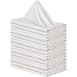 24 Pack, White Cloth Napkins 17x17 Inches, Polyester Hemmed Edges, Washable and Reusable Ideal for Parties, Weddings and Dinners