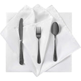 24 Pack, White Cloth Napkins 17x17 Inches, Polyester Hemmed Edges, Washable and Reusable Ideal for Parties, Weddings and Dinners
