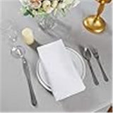 24 Pack, White Cloth Napkins 17x17 Inches, Polyester Hemmed Edges, Washable and Reusable Ideal for Parties, Weddings and Dinners