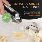 Garlic Press Stainless Steel - Premium Professional Grade Garlic Mincer, Crusher & Peeler Set - Easy Clean, Dishwasher Safe & Rust-proof In Australia - Darrahopens