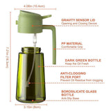 16oz/470ml Glass Olive Oil Sprayer for Cooking – 2 in 1 Olive Oil Dispenser Bottle for Kitchen Gadgets and Air Fryer Accessories, Salad, BBQ - Black & Green, Only Olive Oil Sprayer In Australia - Darrahopens