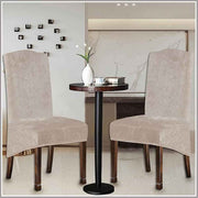 Dining Chair Covers Stretch for Dining Room Set of 2 Chair Slipcovers Protectors, Soft Thick Solid Washable, Taupe, Only Dining Chair Covers In Australia - Darrahopens