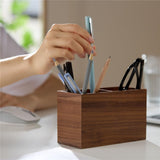 Wooden Pencil Holder (Double Slots)Wooden Kitchen Utensil Holder Organizer for Counter or Countertop