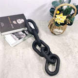 5-Ring Wooden Woven Chain Link, Handmade Bohemian Farm Home Decoration - Coffee Table Decor(Black)