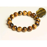 Mens Tiger Eye Stone Beaded Bracelet, Large 14mm Natural Gemstone Beads Bracelet,Stretchable Chunky and Manly looking