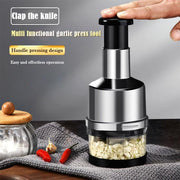 Stainless Steel Garlic Press Easy Clean Disassemble Push-Type Garlic Press Cut Garlic Carrots Meat Multifunctional Tool 2PCS