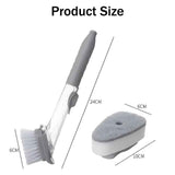 Soap Dispensing Dish Brush with Holder, Kitchen Pot Pan Scrub Brush Set with Replaceable Brush Head, Sink Cleaning Brush with Storage Tray (2-piece Brush Head Set) In Australia - Darrahopens