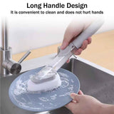 Soap Dispensing Dish Brush with Holder, Kitchen Pot Pan Scrub Brush Set with Replaceable Brush Head, Sink Cleaning Brush with Storage Tray (2-piece Brush Head Set) In Australia - Darrahopens