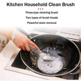 Soap Dispensing Dish Brush with Holder, Kitchen Pot Pan Scrub Brush Set with Replaceable Brush Head, Sink Cleaning Brush with Storage Tray (2-piece Brush Head Set) In Australia - Darrahopens