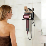 Hair Dryer Holder Wall Mounted, Metal Hair Dryer Holder for Bathroom, Blow Dryer Holder with Plug Cord Organizer, Self Adhesive or Screw Hair Tool Organizer for Bathroom, Makeup Room, Cabinet, Black In Australia - Darrahopens