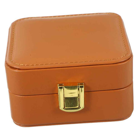 Small Leather Travel Jewelry Organizer Case with Mirror Lining Scratch-resistant Compact Jewelry Storage for Necklaces Rings Earrings Portable Vanity Box for Women In Australia - Darrahopens