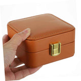 Small Leather Travel Jewelry Organizer Case with Mirror Lining Scratch-resistant Compact Jewelry Storage for Necklaces Rings Earrings Portable Vanity Box for Women In Australia - Darrahopens