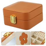 Small Leather Travel Jewelry Organizer Case with Mirror Lining Scratch-resistant Compact Jewelry Storage for Necklaces Rings Earrings Portable Vanity Box for Women In Australia - Darrahopens