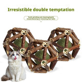 Catnip Toys, Natural Silvervine Stick & Bell Ball for Indoor Cats, Cat Chew Toy for Cleaning Teeth and Boredom, Cleaning Teeth Molar Tools, Kitten Teething and Dental Care Play Set (3pcs S+M+L) In Australia - Darrahopens