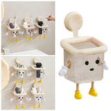 Cute Kids Trash Can - Durable Waste Basket Perfect, Classrooms, Pediatric Clinics - Beige Square-Shaped Trash Bin w/Arms & Legs - Comes with Removable Trash Bag Holder (White)