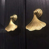 Knobs Kitchen cabinets Knobs Kitchen Cabinets,Simple Leaf Cabinet Handle Pull(4pcs), Wardrobe Single Hole Brass Grab Handles, Wardrobe Bathroom Cabinet Knobs (Color : Gold*4, Size : 5.3 * 2)