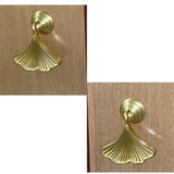 Knobs Kitchen cabinets Knobs Kitchen Cabinets,Simple Leaf Cabinet Handle Pull(4pcs), Wardrobe Single Hole Brass Grab Handles, Wardrobe Bathroom Cabinet Knobs (Color : Gold*4, Size : 5.3 * 2)